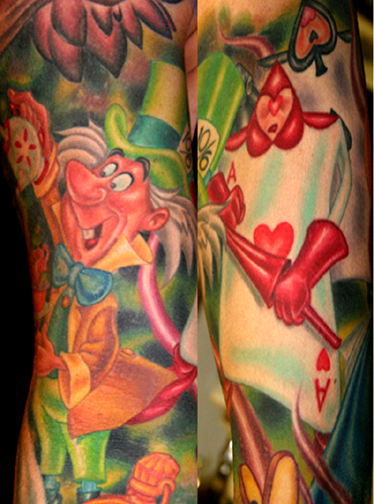 Tattoos - Tim Harris - The Mad Hatter and Marching Cards